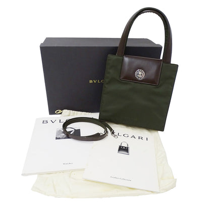 BVLGARI ブルガリ 2wayバッグ クラシコ カーキグリーン レザー レディース 【中古】