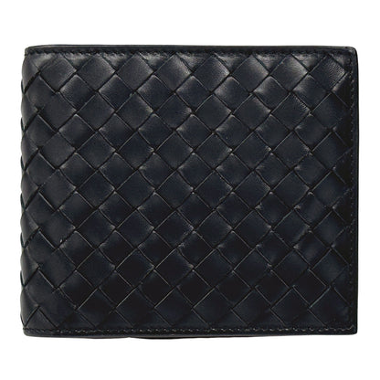 BOTTEGAVENETA ボッテガ・ヴェネタ 二つ折り財布 イントレチャート ブラック レザー メンズ 【中古】