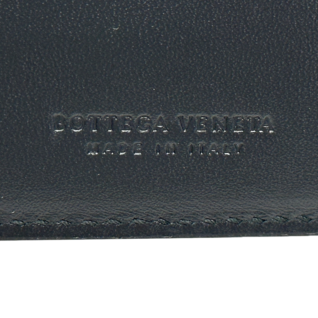 BOTTEGAVENETA ボッテガ・ヴェネタ 二つ折り財布 イントレチャート ブラック レザー メンズ 【中古】