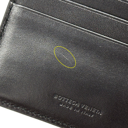 BOTTEGAVENETA ボッテガ・ヴェネタ 二つ折り財布 イントレチャート ブラック レザー メンズ 【中古】
