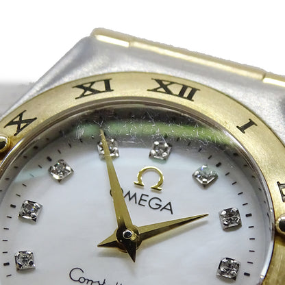 OMEGA オメガ コンステレーション ミニ 1262.75 レディース 腕時計 クオーツ QZ SS YG ダイヤモンド シェル 磨き済み【中古】