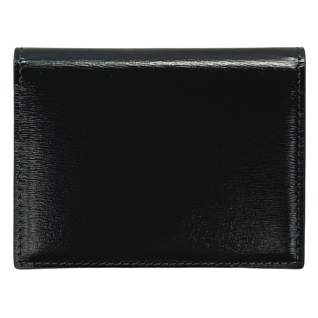 CELINE セリーヌ バイフォールド トリオンフ カードホルダー カードケース ブラック ゴールド金具 10P353DPV.38NO レディース 【中古】