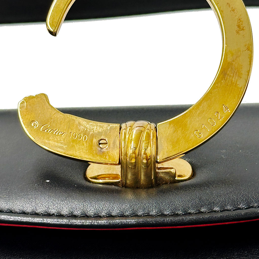 Cartier カルティエ 2wayバッグ パンテール ブラック レザー レディース 【中古】