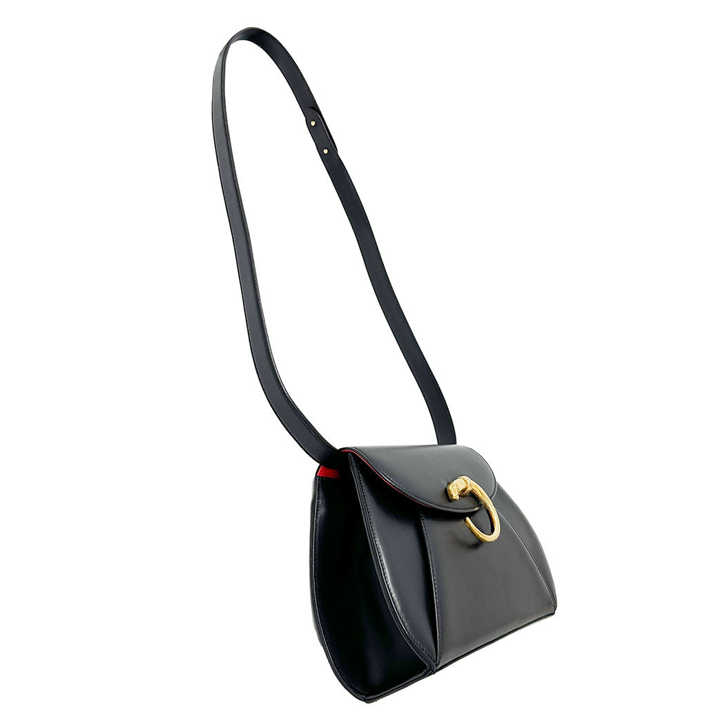 Cartier カルティエ 2wayバッグ パンテール ブラック レザー レディース 【中古】