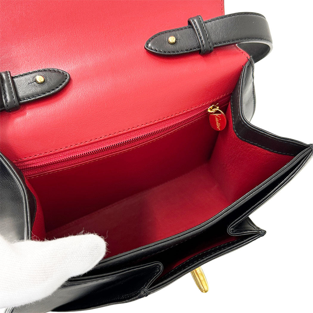 Cartier カルティエ 2wayバッグ パンテール ブラック レザー レディース 【中古】