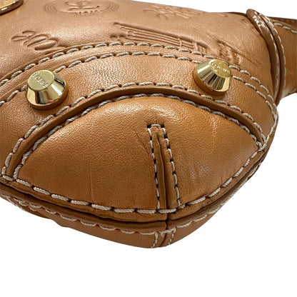 LOEWE ロエベ ショルダーバッグ ブラウン レザー レディース 【中古】