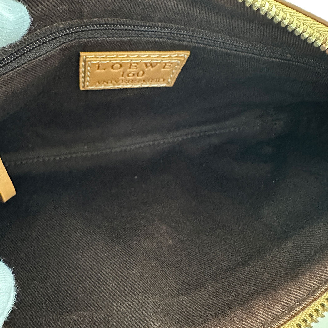 LOEWE ロエベ ショルダーバッグ ブラウン レザー レディース 【中古】