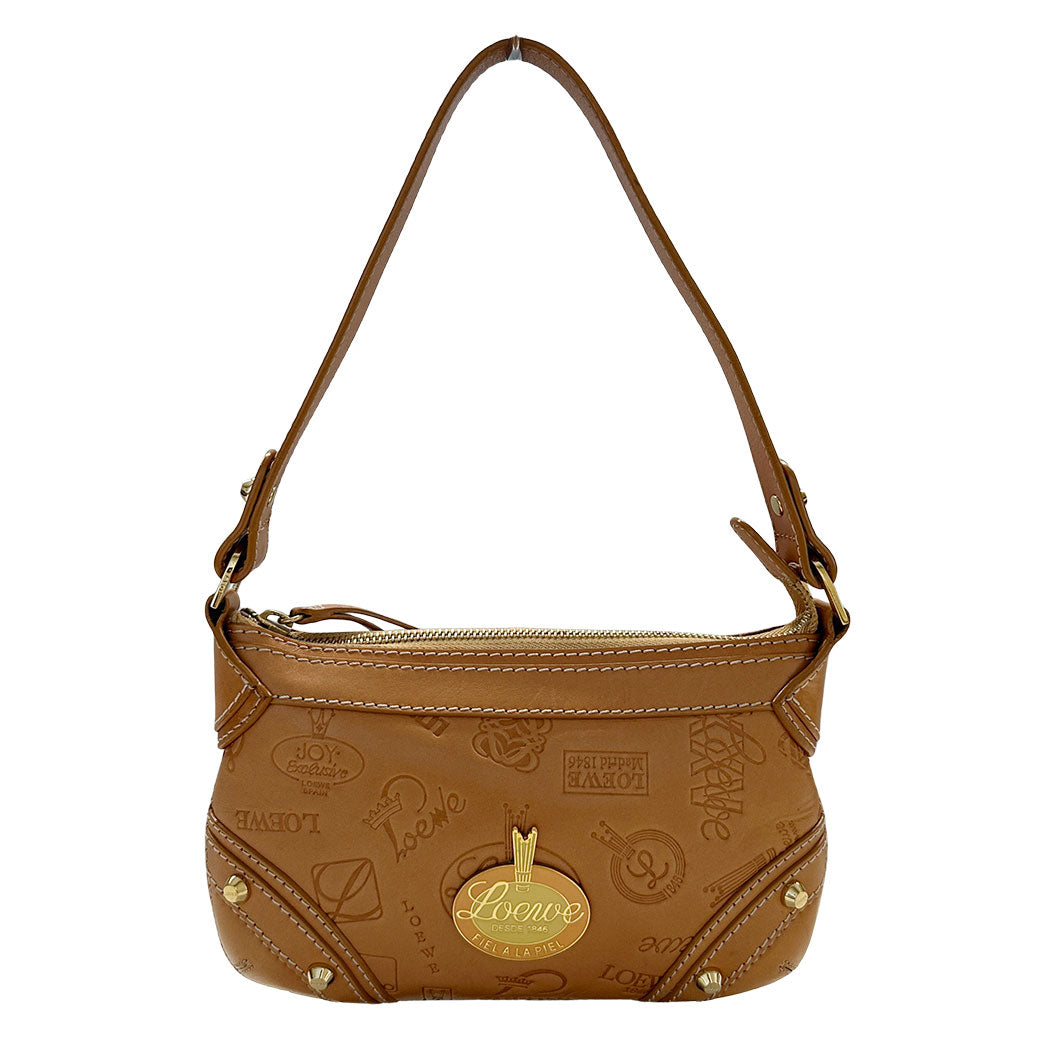 LOEWE ロエベ ショルダーバッグ ブラウン レザー レディース 【中古】