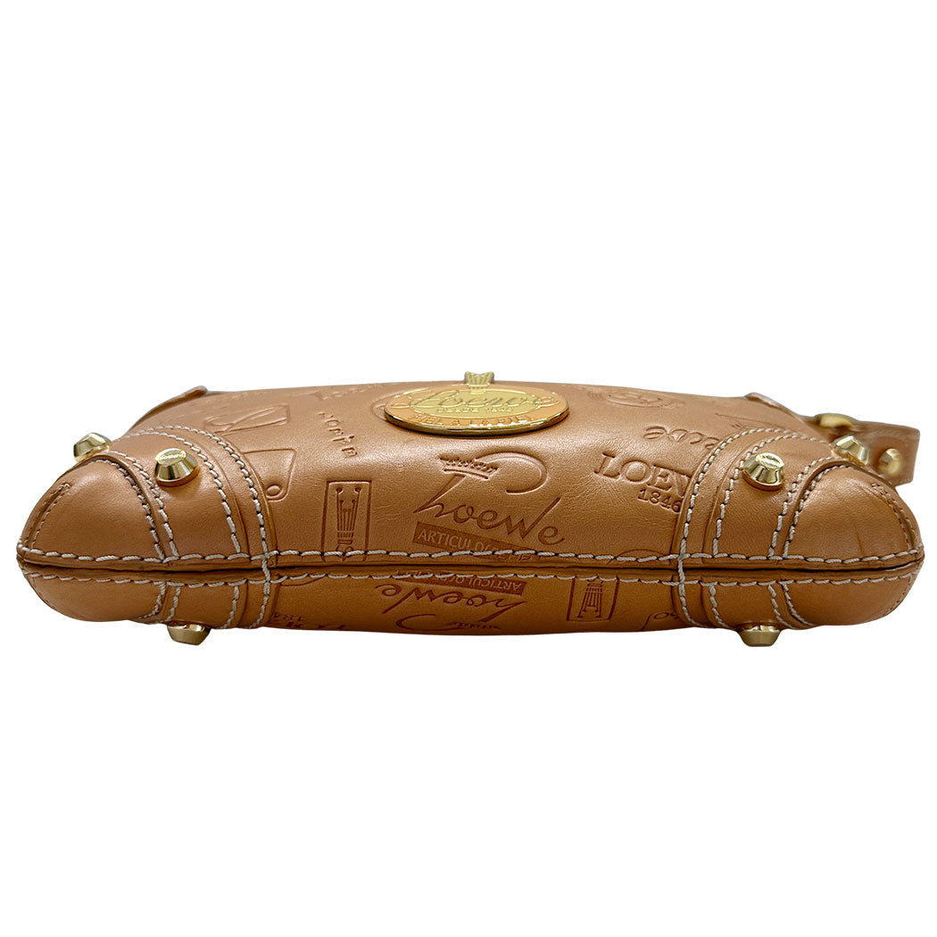 LOEWE ロエベ ショルダーバッグ ブラウン レザー レディース 【中古】