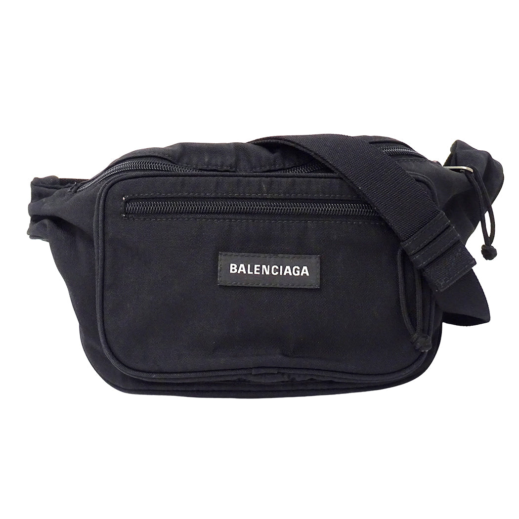 BALENCIAGA バレンシアガ エクスプローラー サスティナブル ボディバッグ ウエストバッグ ブラック 482389 ナイロン メンズ 【中古】