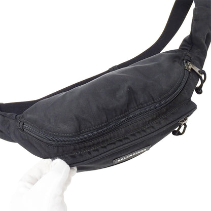 BALENCIAGA バレンシアガ エクスプローラー サスティナブル ボディバッグ ウエストバッグ ブラック 482389 ナイロン メンズ 【中古】