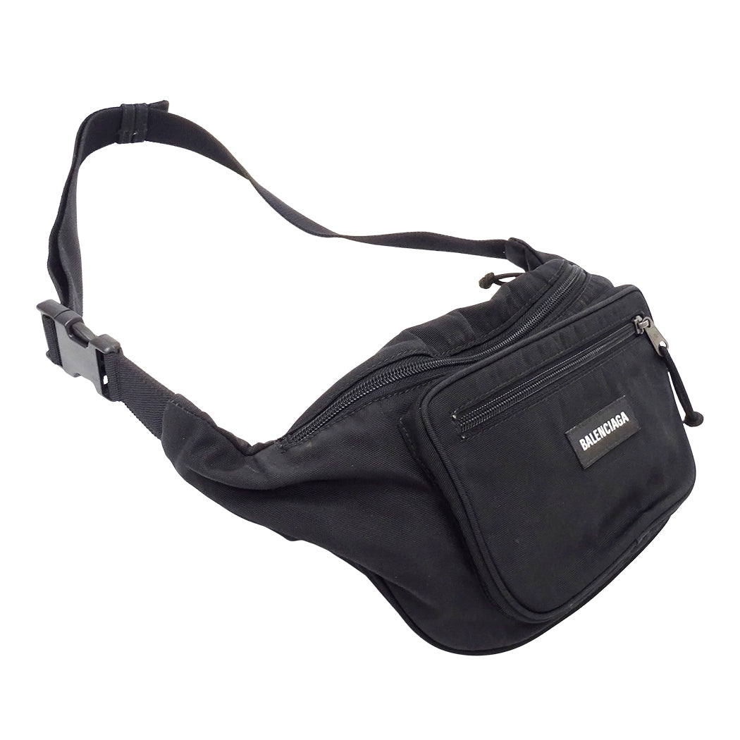 BALENCIAGA バレンシアガ エクスプローラー サスティナブル ボディバッグ ウエストバッグ ブラック 482389 ナイロン メンズ 【中古】