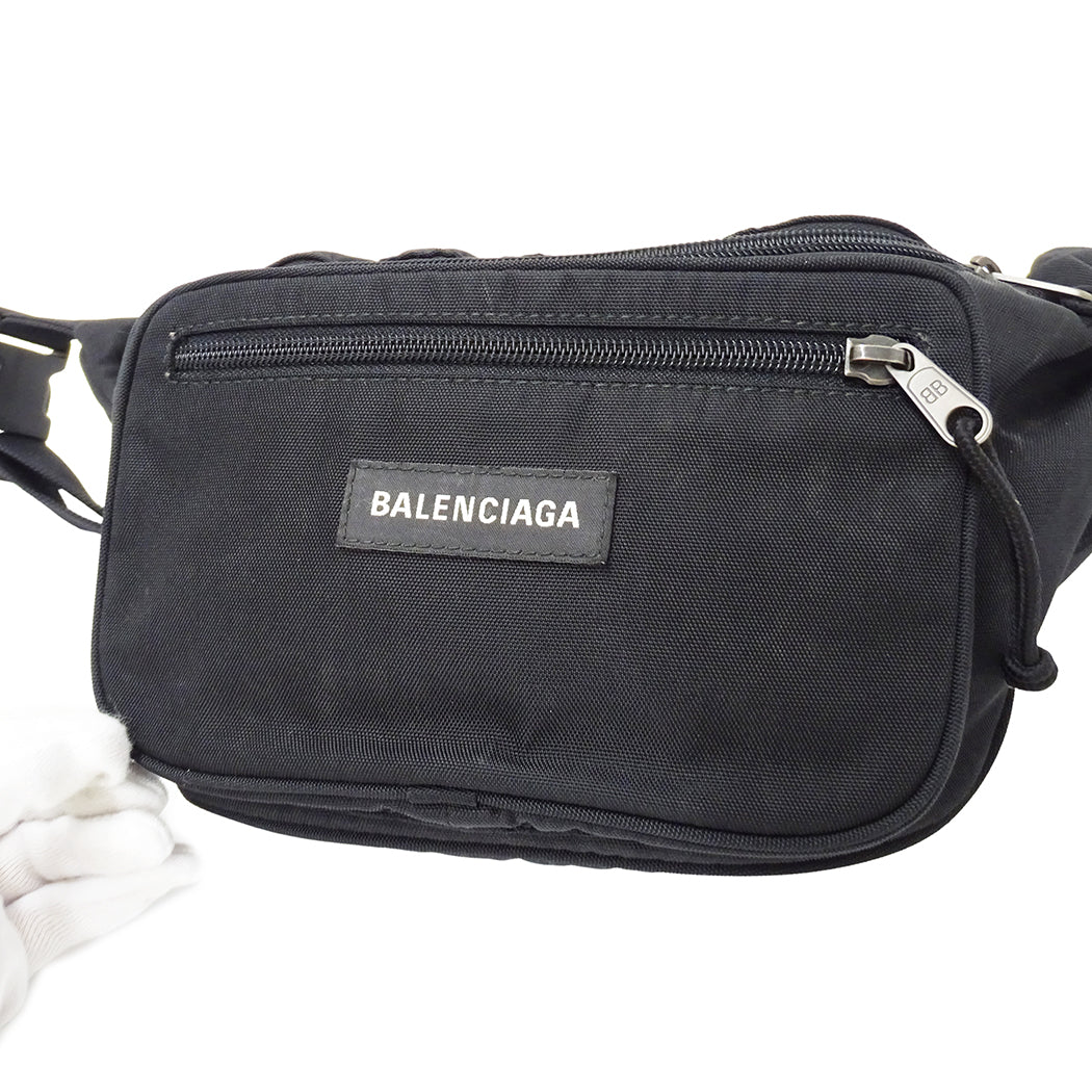 BALENCIAGA バレンシアガ エクスプローラー サスティナブル ボディバッグ ウエストバッグ ブラック 482389 ナイロン メンズ 【中古】