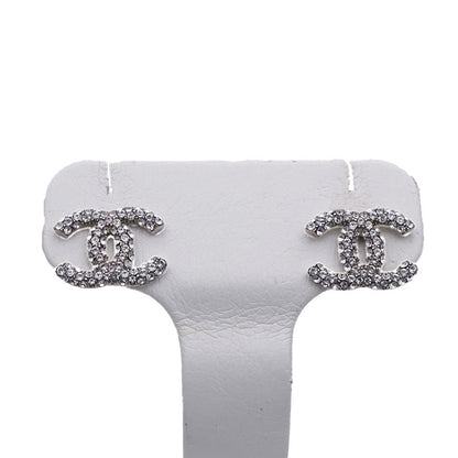 CHANEL シャネル ココ ピアス ラインストーン シルバー レディース 【中古】