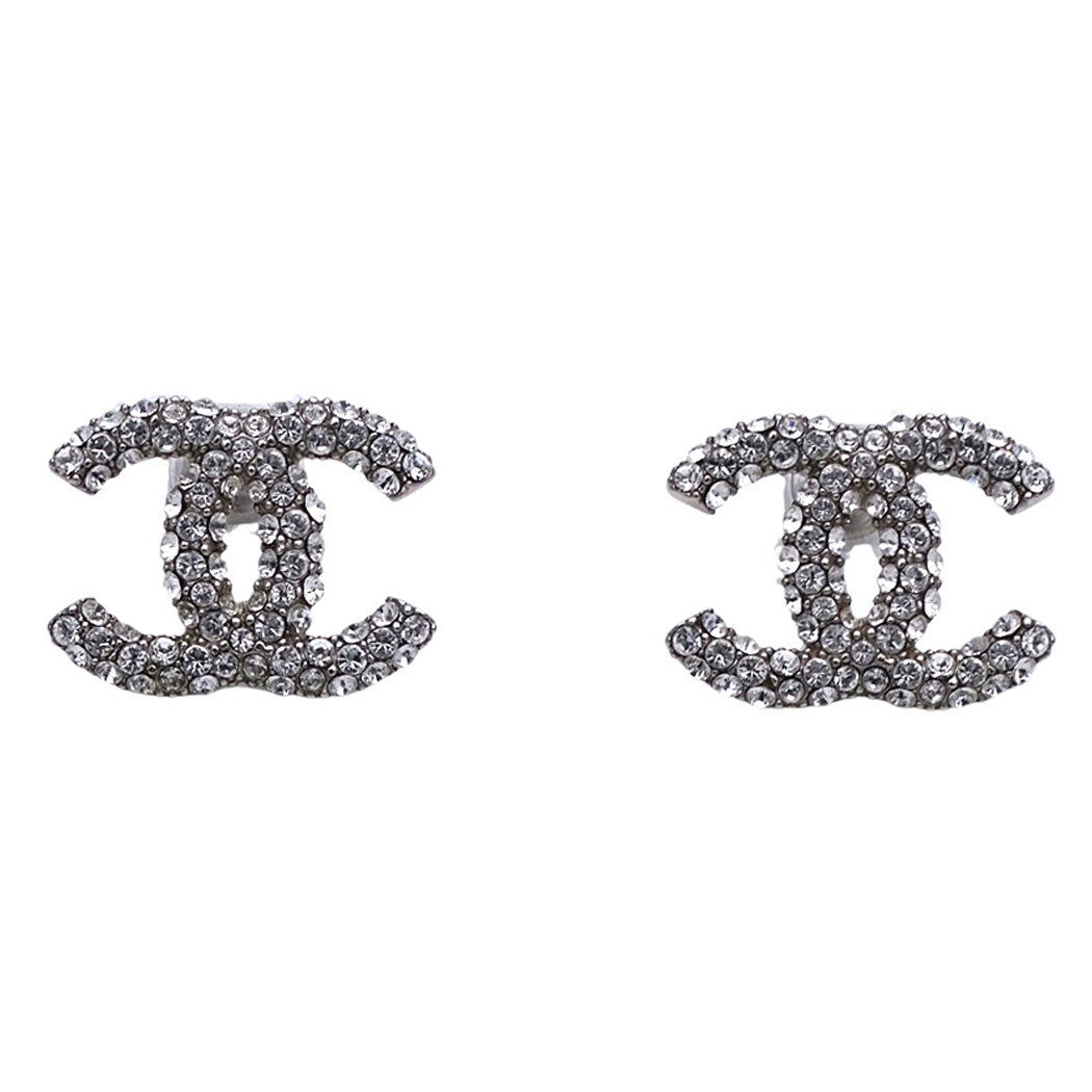 CHANEL シャネル ココ ピアス ラインストーン シルバー レディース 【中古】