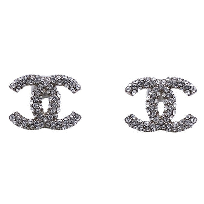 CHANEL シャネル ココ ピアス ラインストーン シルバー レディース 【中古】