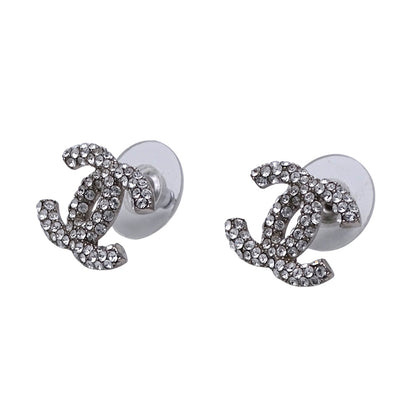 CHANEL シャネル ココ ピアス ラインストーン シルバー レディース 【中古】