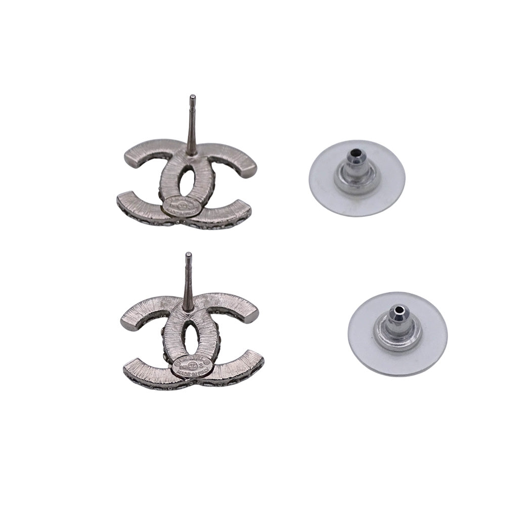 CHANEL シャネル ココ ピアス ラインストーン シルバー レディース 【中古】