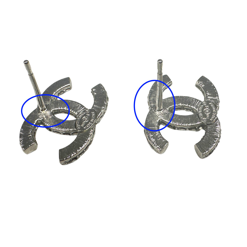 CHANEL シャネル ココ ピアス ラインストーン シルバー レディース 【中古】