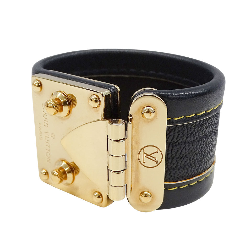 LOUIS VUITTON ルイ・ヴィトン ブラスレ・セリュール ブレスレット スハリ レザー ノワール レディース M92750 【中古】