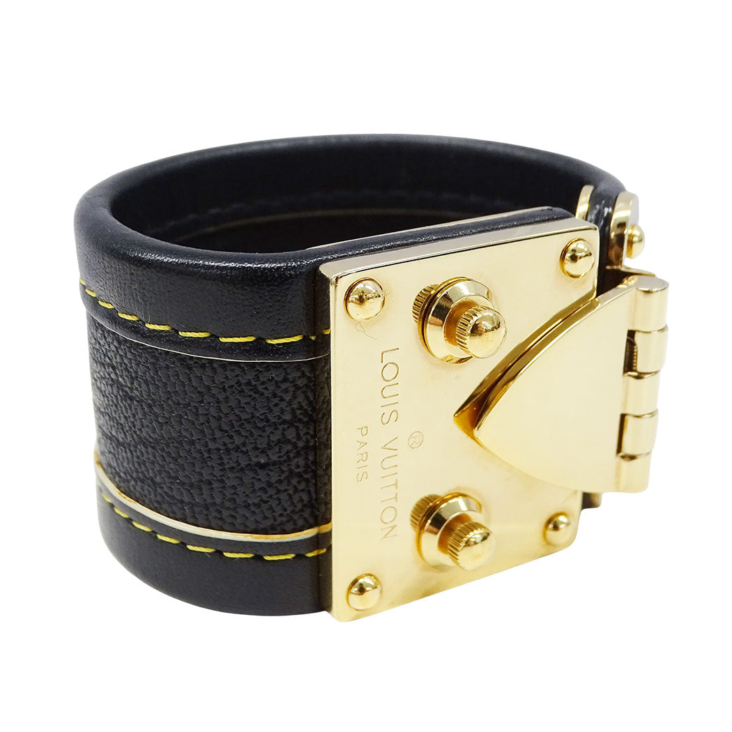 LOUIS VUITTON ルイ・ヴィトン ブラスレ・セリュール ブレスレット スハリ レザー ノワール レディース M92750 【中古】