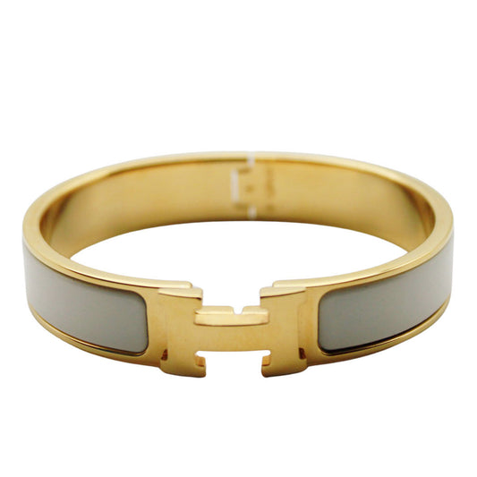 HERMES エルメス クリックH バングル メタル ホワイト ゴールド レディース 【中古】