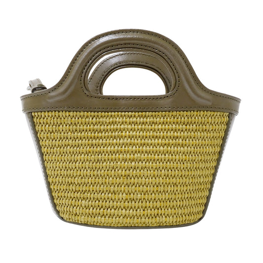 MARNI マルニ トロピカリアバッグ マイクロ 2wayバッグ カーキグリーン レザー レディース 【中古】