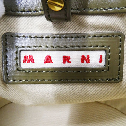MARNI マルニ トロピカリアバッグ マイクロ 2wayバッグ カーキグリーン レザー レディース 【中古】
