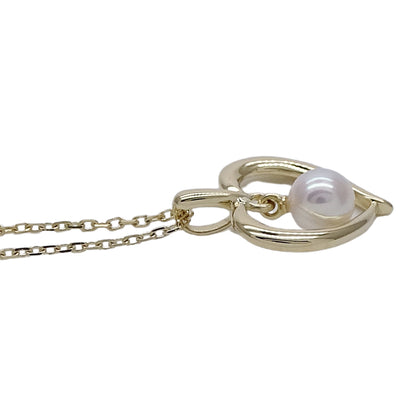 MIKIMOTO ミキモト ネックレス K18 アコヤパール 真珠 ハート ゴールド レディース 磨き済み【中古】