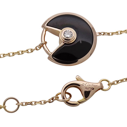 Cartier カルティエ アミュレット ブレスレット 750PG オニキス レディース 磨き済み【中古】