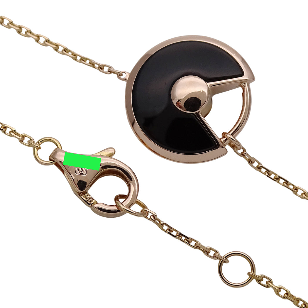 Cartier カルティエ アミュレット ブレスレット 750PG オニキス レディース 磨き済み【中古】