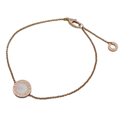 BVLGARI ブルガリ ブルガリブルガリ ブレスレット 750PG マザーオブパール MLサイズ レディース 磨き済み 【中古】