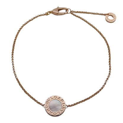 BVLGARI ブルガリ ブルガリブルガリ ブレスレット 750PG マザーオブパール MLサイズ レディース 磨き済み 【中古】