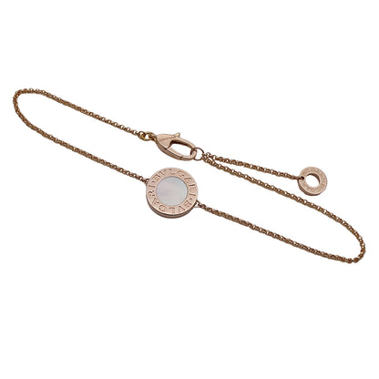 BVLGARI ブルガリ ブルガリブルガリ ブレスレット 750PG マザーオブパール MLサイズ レディース 磨き済み 【中古】