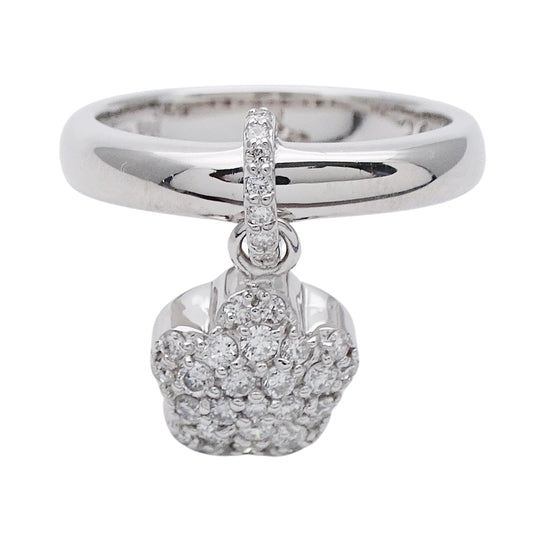 Ponte Vecchio ポンテヴェキオ リング 指輪 K18WG ダイヤモンド D0.41 約10号 レディース 磨き済み【中古】