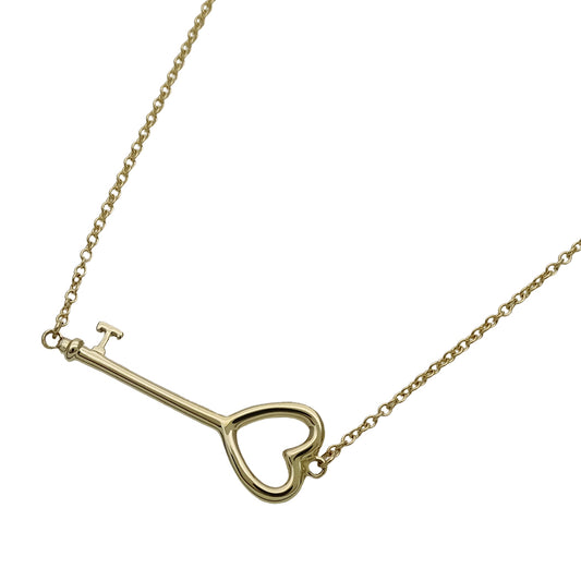TIFFANY&Co. ティファニー ハートキー ネックレス 750YG レディース 磨き済み 【中古】