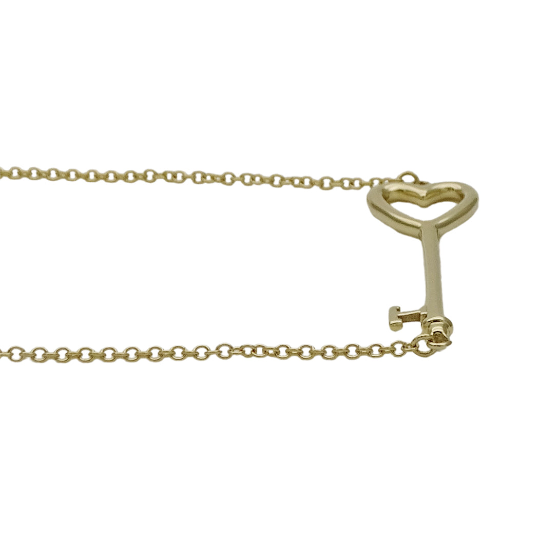 TIFFANY&Co. ティファニー ハートキー ネックレス 750YG レディース 磨き済み 【中古】