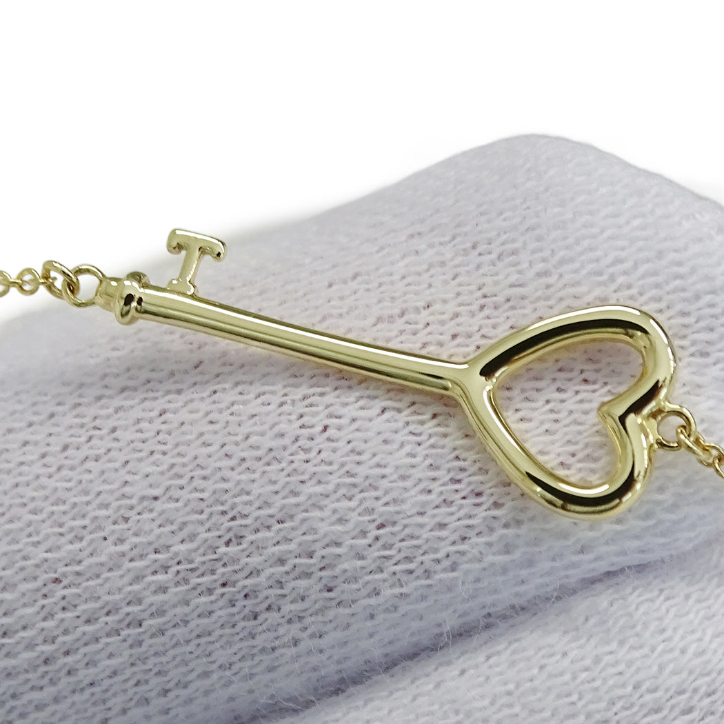 TIFFANY&Co. ティファニー ハートキー ネックレス 750YG レディース 磨き済み 【中古】