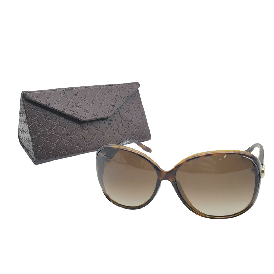 GUCCI グッチ ラブリー サングラス ブラウン GG3525 K S レディース 【中古】