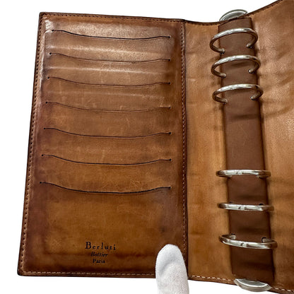 Berluti ベルルッティ 手帳カバー カリグラフィー ブラウン レザー メンズ 【中古】