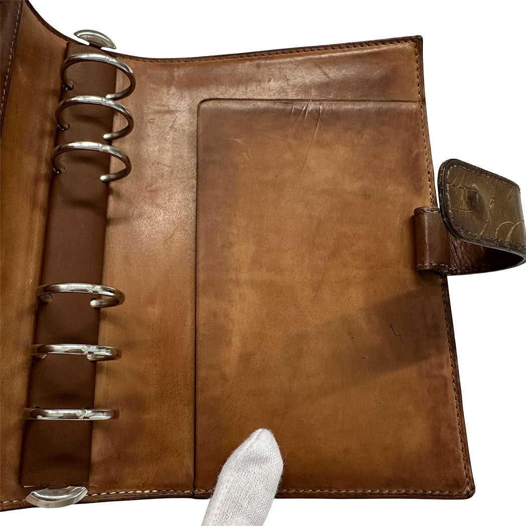 Berluti ベルルッティ 手帳カバー カリグラフィー ブラウン レザー メンズ 【中古】
