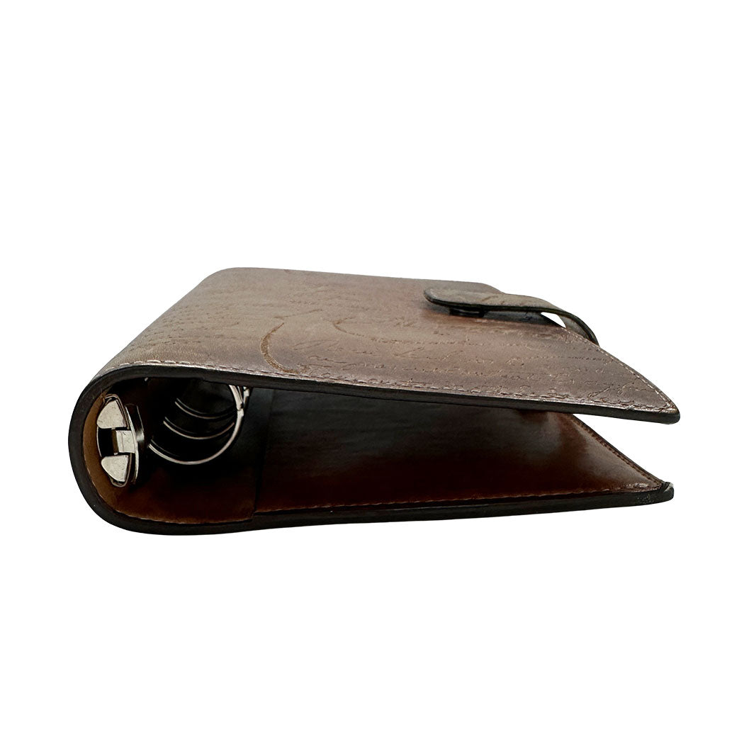 Berluti ベルルッティ 手帳カバー カリグラフィー ブラウン レザー メンズ 【中古】