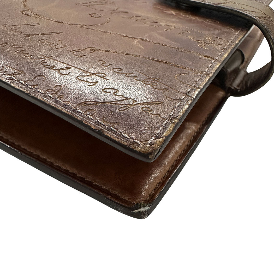 Berluti ベルルッティ 手帳カバー カリグラフィー ブラウン レザー メンズ 【中古】