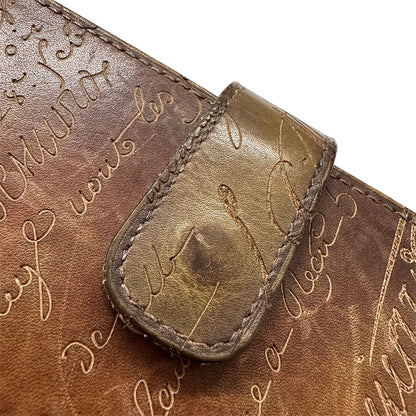 Berluti ベルルッティ 手帳カバー カリグラフィー ブラウン レザー メンズ 【中古】