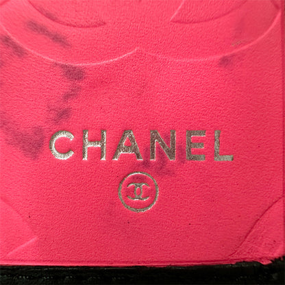 シャネル CHANEL 財布 カンボン レディース 長財布 レザー ブラック ピンク シルバー金具 ココマーク 可愛い おしゃれ 【中古】