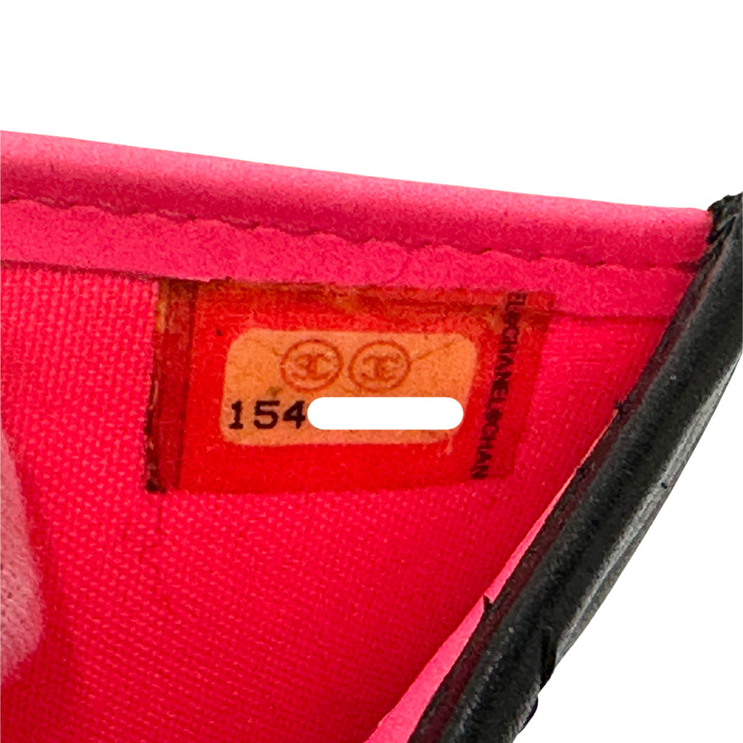 シャネル CHANEL 財布 カンボン レディース 長財布 レザー ブラック ピンク シルバー金具 ココマーク 可愛い おしゃれ 【中古】