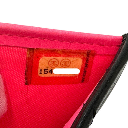 シャネル CHANEL 財布 カンボン レディース 長財布 レザー ブラック ピンク シルバー金具 ココマーク 可愛い おしゃれ 【中古】