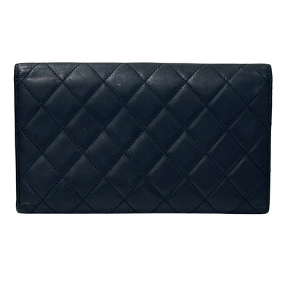 シャネル CHANEL 財布 カンボン レディース 長財布 レザー ブラック ピンク シルバー金具 ココマーク 可愛い おしゃれ 【中古】