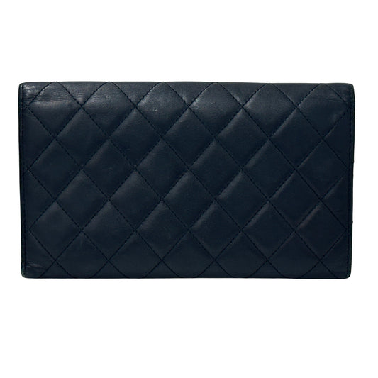 シャネル CHANEL 財布 カンボン レディース 長財布 レザー ブラック ピンク シルバー金具 ココマーク 可愛い おしゃれ 【中古】