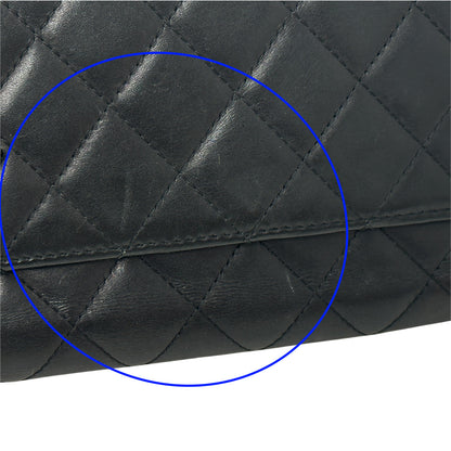 シャネル CHANEL 財布 カンボン レディース 長財布 レザー ブラック ピンク シルバー金具 ココマーク 可愛い おしゃれ 【中古】